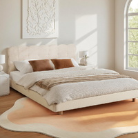 Artiss Cloud Queen Bed Frame Boucle Fabric White
