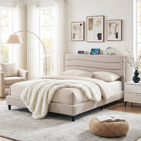 Artiss Cozey Queen Bed Frame Storage Adjustable Headboard