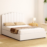 Artiss FION Double Bed Frame - White Boucle
