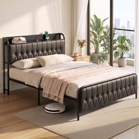 Artiss Queen Bed Frame Storage Headboard SAA Charging Station