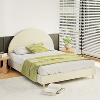 Artiss ELLA Double Bed Frame Velvet Cream