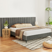 Artiss LOTT King Bed Frame Velvet Grey