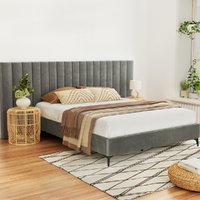 Artiss LOTT Queen Bed Frame Velvet Grey