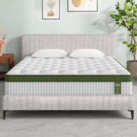 Artiss BedStory Queen Bed Frame with Mattress Set Pocket Coil Linen