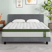 Artiss King Bed Frame Set with BedStory Hybrid Mattress Grey Linen