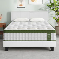 Artiss Queen Bed Frame Set with BedStory Hybrid Mattress White Leather