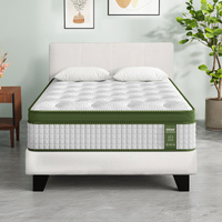 Artiss Single Bed Frame with BedStory Hybrid Mattress White Platform