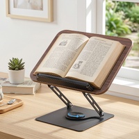 Artiss Book Stand Adjustable Book Holder Foldable Reading Rest Rack with 360 Degree Rotating Base and Page Clip