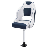 Seamanship Captain Bucket Boat Seat Swivel 15cm Padding 55-75cm Pedestal Blue