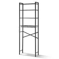 Artiss Over Toilet Storage Rack 4 Tier Space Saving Black
