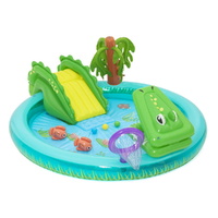 Bestway Kids Inflatable Splash Pool with Slide Crocodile Fishing