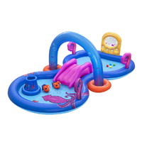 Bestway Kids Inflatable Splash Pool with Slide Ball Tossing Toys