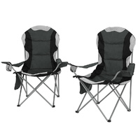 Weisshorn Folding Camping Chair Portable Grey 2pcs