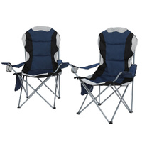 Weisshorn Folding Camping Chair Portable Navy 2pcs