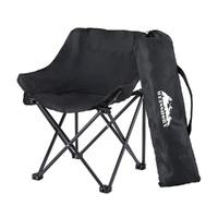 Weisshorn Moon Camping Chair Single Folding 120KG Black Portable