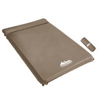 Weisshorn Self Inflating Mattress 10CM Double Coffee Camping Sleeping