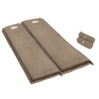 Weisshorn Self Inflating Mattress Double Coffee | Camping Air Bed