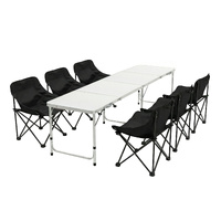 Weisshorn 7pc Camping Table Chair Set MDF Top Folding