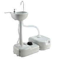 Weisshorn Portable Hand Wash Sink Stand 43L Camping Basin Grey