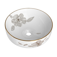 Cefito White Ceramic Patterned Hand Wash Basin 41x41cm Vanity Sink