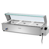 Devanti Commercial Bain Marie Food Warmer 3 Pans