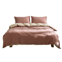 Cosy Club Washed Cotton Quilt Cover Set Single Rhubarb