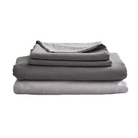 Cosy Club Washed Cotton Bed Sheets Set Double Grey