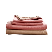 Cosy Club Cotton Bed Sheets Set Double Pink Brown
