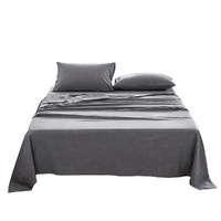 Cosy Club Cotton Bed Sheets Set Single Black