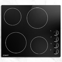 Devanti Electric Ceramic Cooktop 60cm Knob Control Black