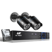 UL TECH 4CH DVR Security System 2 Cameras 2TB Hard Drive