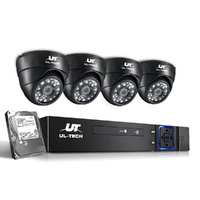 UL TECH CCTV Security System 8CH DVR 4 Dome Cameras 2TB
