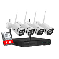 UL TECH Wireless CCTV Security System 8CH NVR 3MP 4 Square Cameras 1TB