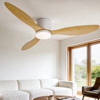 Devanti 52'' Ceiling Fan DC Motor w/Light w/Remote - Light Wood