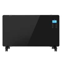 Devanti 2000W Electric Convection Heater Black Glass