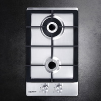 Devanti 30cm 2 Burner Gas Cooktop Silver
