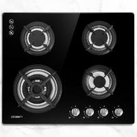 Devanti 60cm 4 Burner Gas Cooktop Black