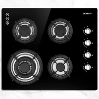 Devanti 60cm 4 Burner Gas Cooktop Hob Black