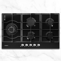 Devanti 90cm 5 Burner Gas Cooktop Black