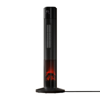 Devanti 2000W 3D Flame Ceramic Tower Heater Black