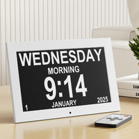 Artiss 10" Digital Day Clock Alarm Calendar White Desk Clock
