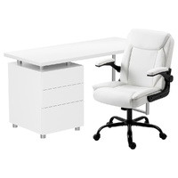 Artiss 140cm Computer Desk & Executive Chair Set White