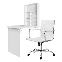 Artiss Wall Mount Foldable Computer Desk & Chair Set White
