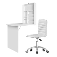 Artiss Wall Mount Foldable Computer Desk & Chair Set White