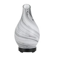 Devanti Aroma Diffuser Black Marble Glass LED Humidifier