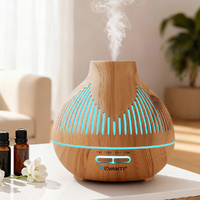 Devanti Ultrasonic Aroma Diffuser 400ml LED Lights Wood Grain