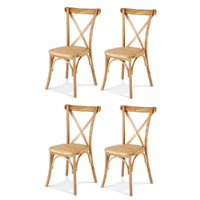Artiss 4x Rattan Dining Chairs Wooden Kitchen Accent Cafe Lounge