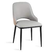 Artiss Hollow PU Leather Dining Chair Kitchen Accent Grey