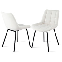 Artiss 2x Velvet Tufted Dining Chairs Kitchen Accent Beige