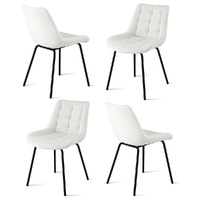 Artiss 4x Velvet Tufted Dining Chairs Kitchen Accent Beige